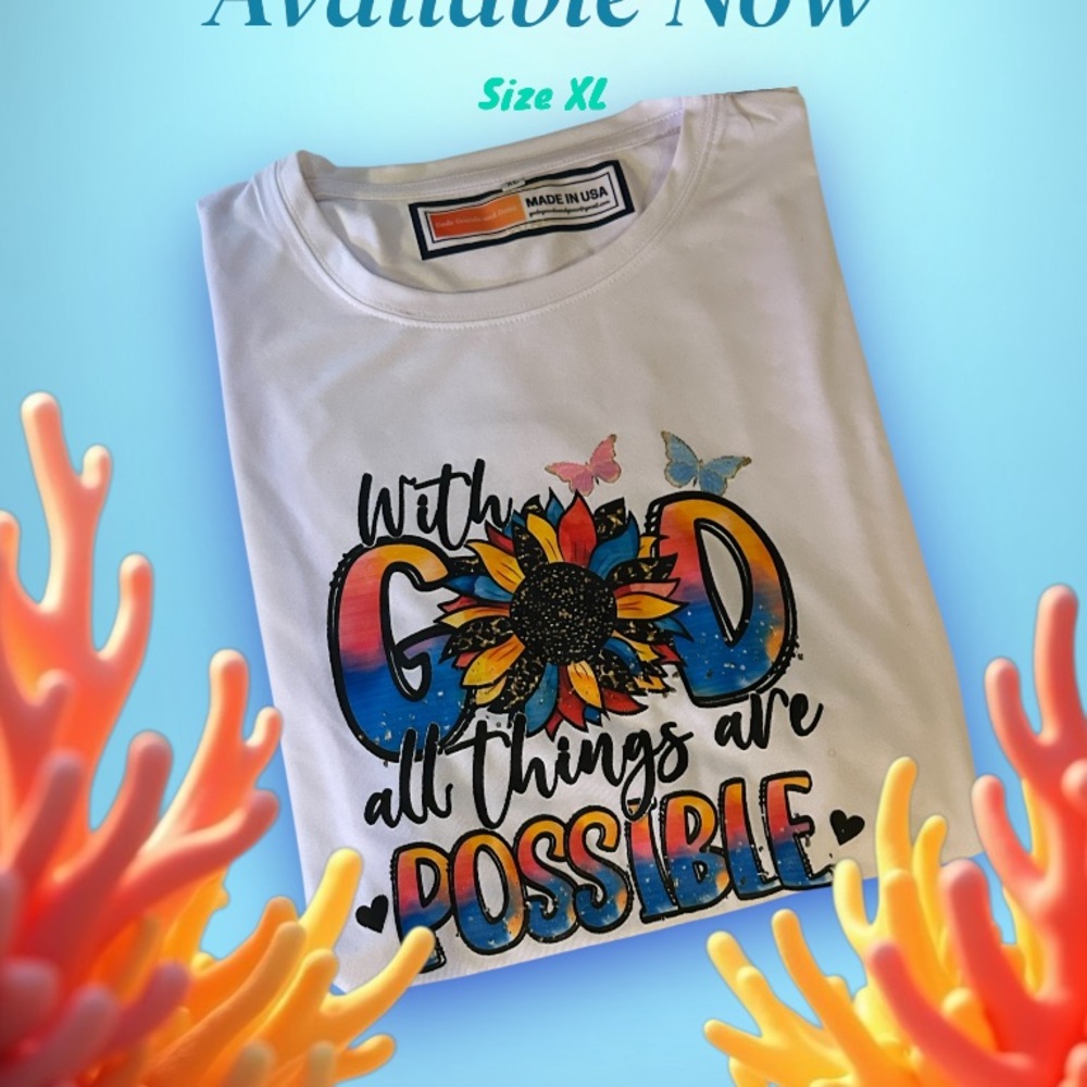 White Graphic Tee with Inspirational Design